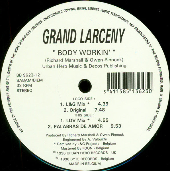 Grand Larceny  Body Workin'